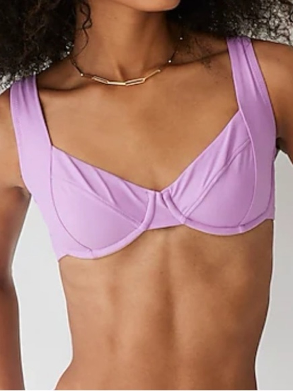 J.Crew Underwire Swim Bikini Top Cross Back Radiant Orchid Lilac Purple size 36D